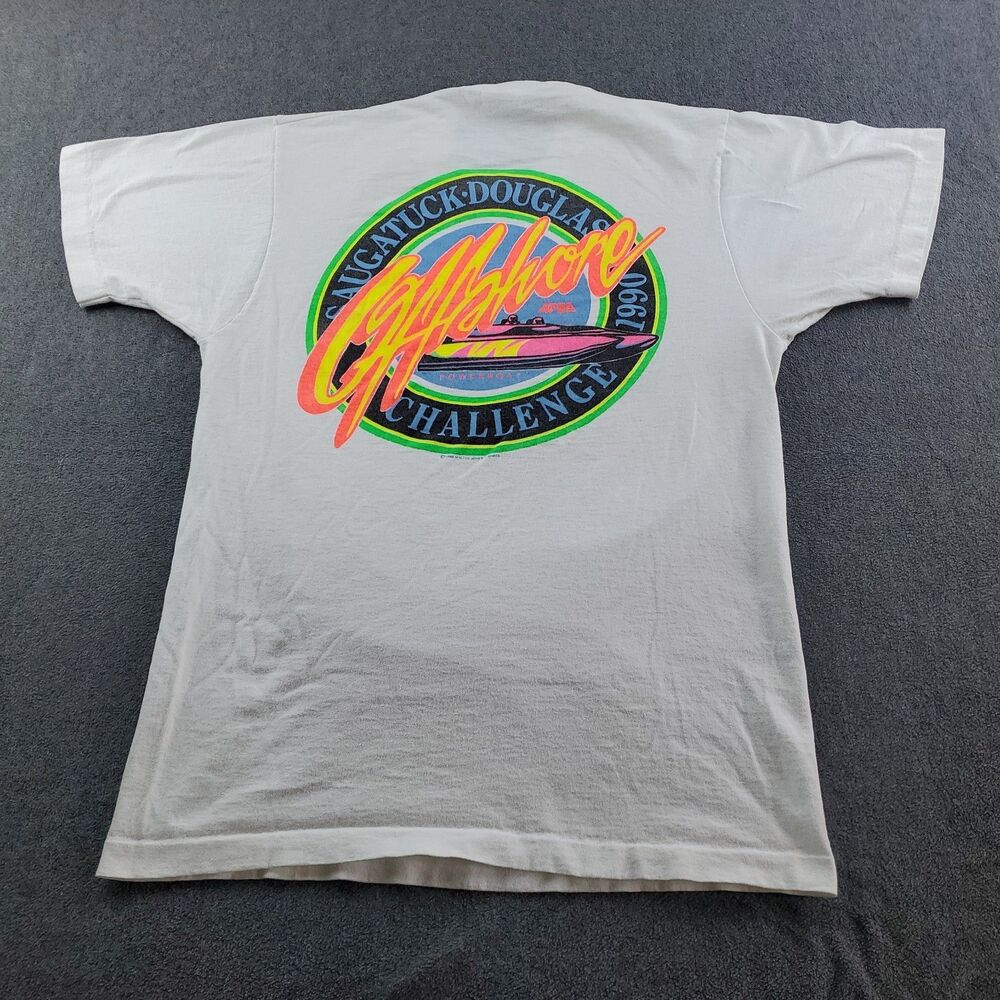Vintage 1990 Saugatuck-Douglas Offshore Challenge T-Shirt Men's L White Single